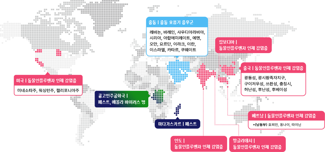 총 21개국 대상 중점검역관리지역