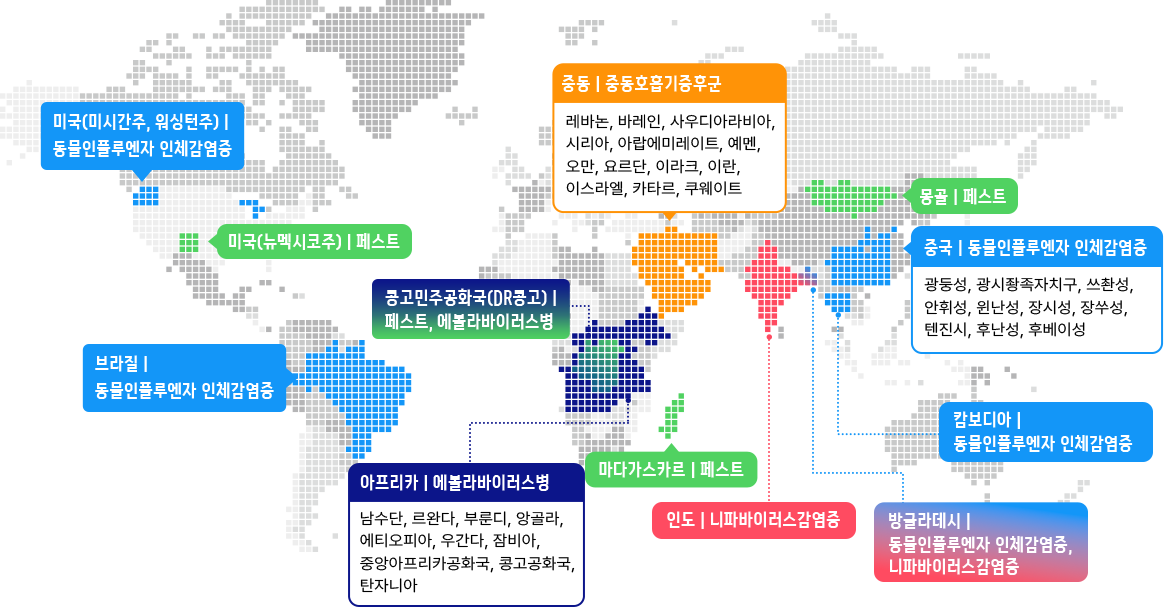 총 21개국 대상 중점검역관리지역